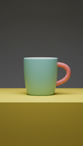 Aqua Pop Handle Ceramic Cup